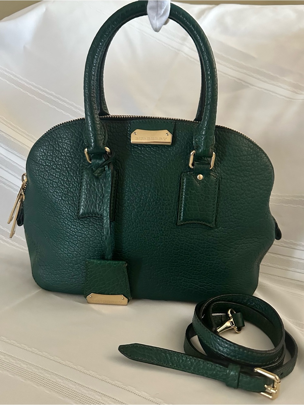 Burberry Grained Calfskin Leather Orchard Satchel Bag